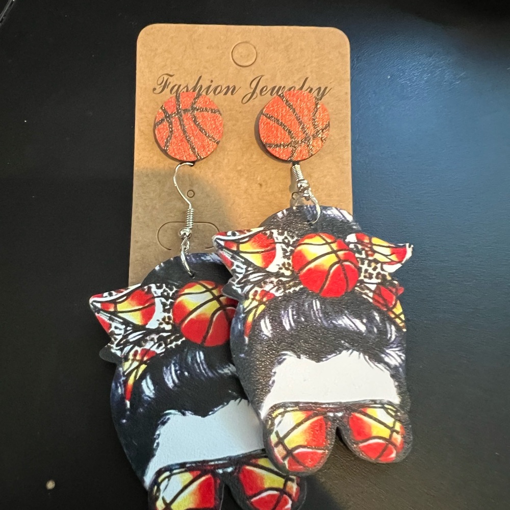2 Pairs Basketball Earrings & Studs set